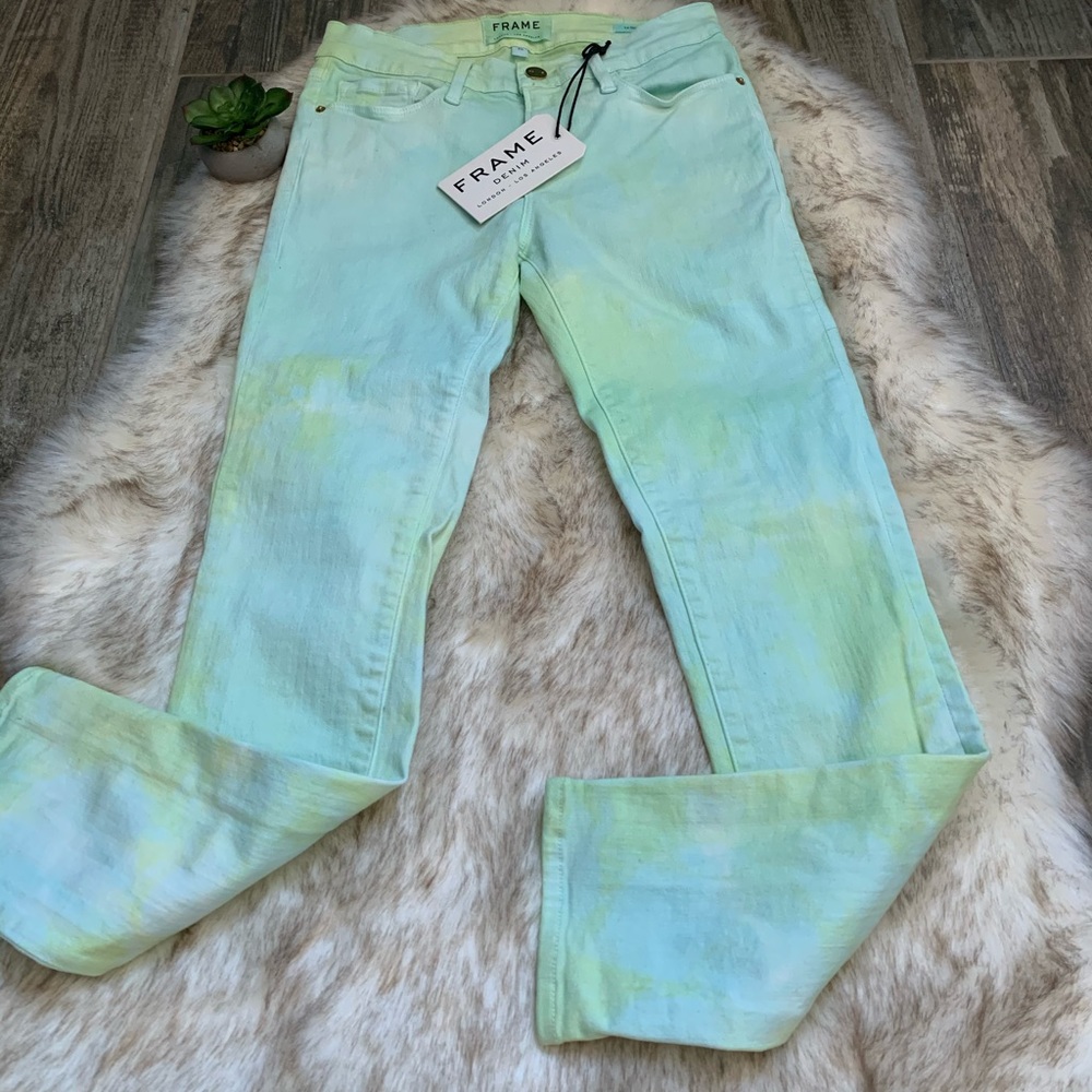 FRAME | Denim Custom Tie Dyed Crop Jeans NWT - Picture 3 of 11